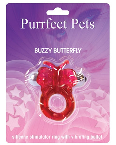 Purrfect Pet Vibrating Penis Clitoral Stimulator with Bullet – Red