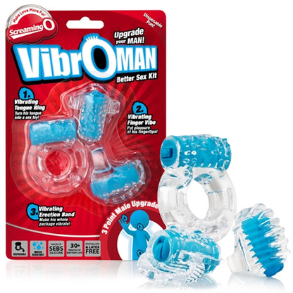 Screaming O Vibro Man Vibrating Kit – Blue