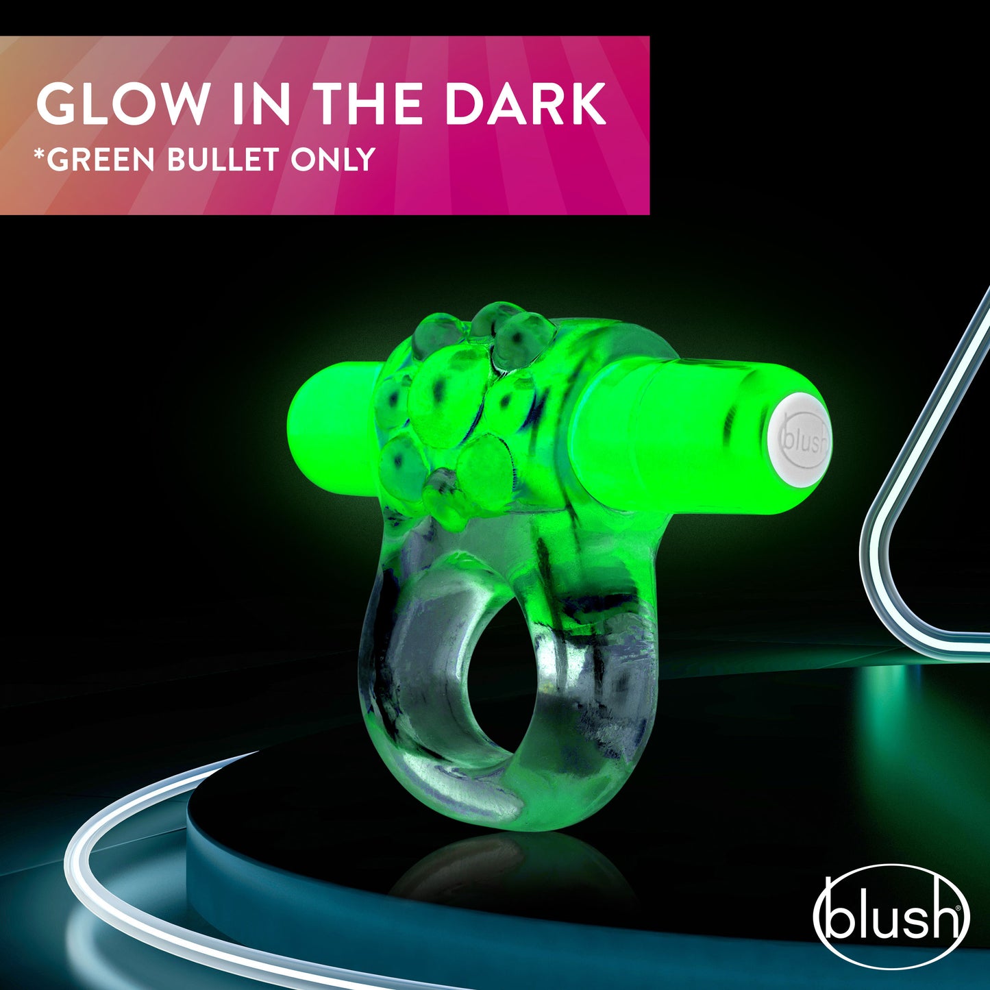 Blush Play With Me Teaser Vibrating C-Ring – Green