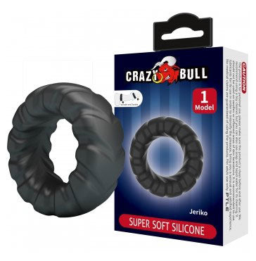 Jeriko Super Soft Silicone Cockring - Black - Waterproof