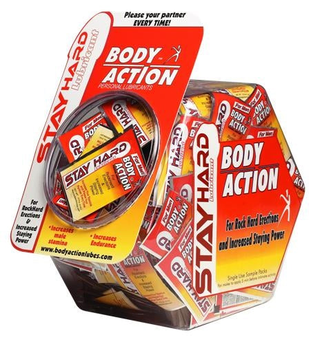 Body Action Stay Hard Pillow Packs Jar – 144 Count