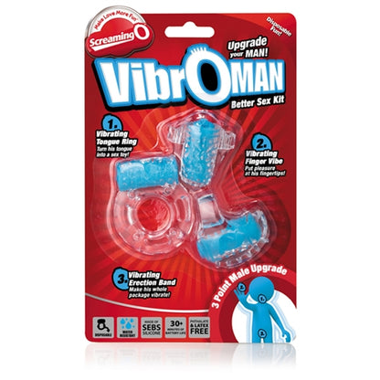 Screaming O Vibro Man Vibrating Kit – Blue