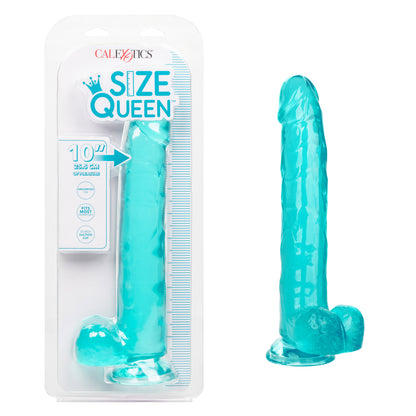 CalExotics Size Queen 10-Inch Dildo with Suction Cup Base – Blue