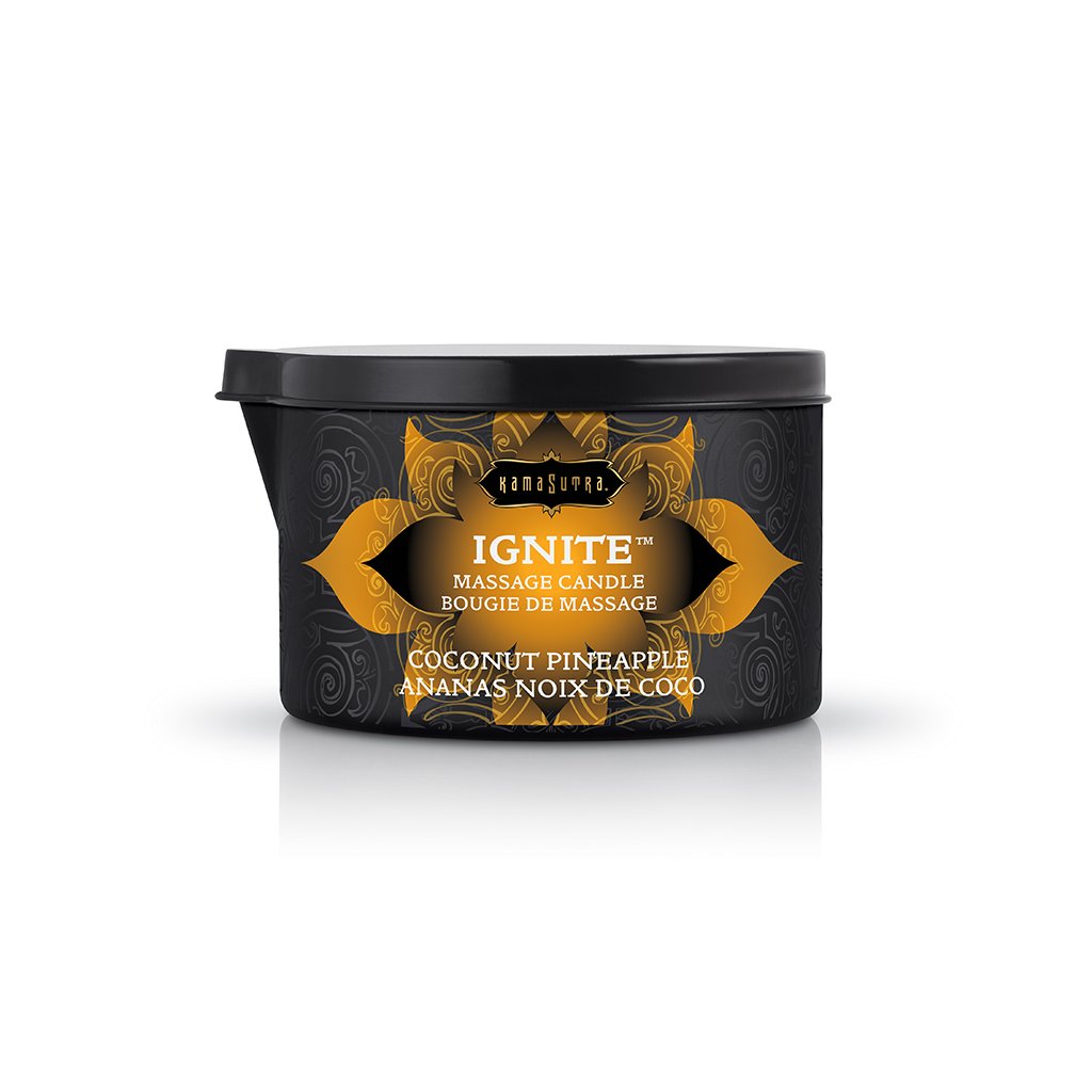 Kama Sutra Ignite Coconut Pineapple Massage Candle - 6 Oz - Skin Conditioning Massage Oil