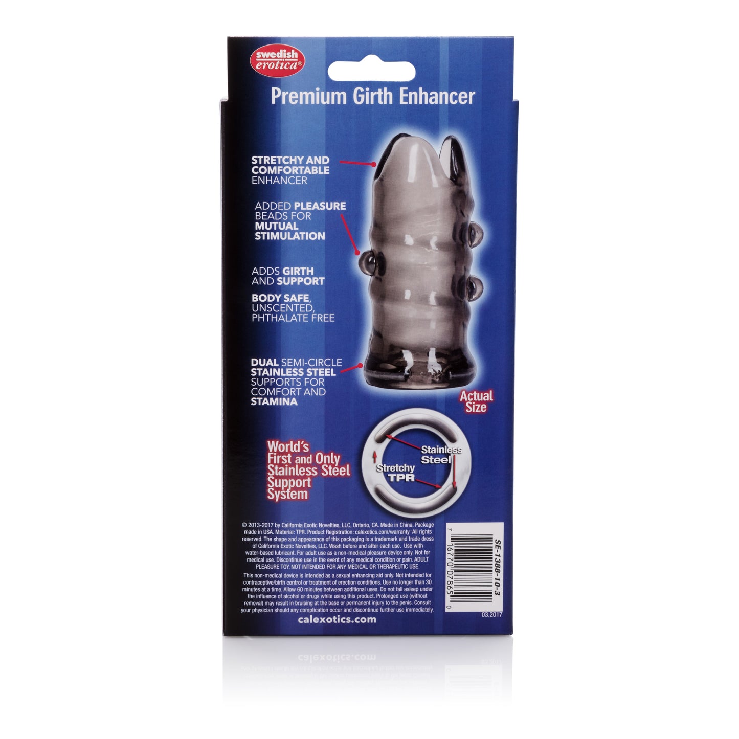 Apollo Premium Girth Enhancer - Gray - Stretchy Support with Stainless Steel