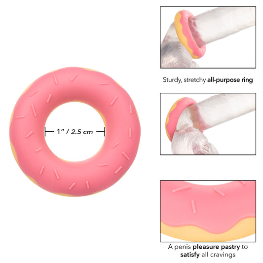 CalExotics Naughty Bits Dickin' Donuts Silicone Donut Cock Ring - Pink
