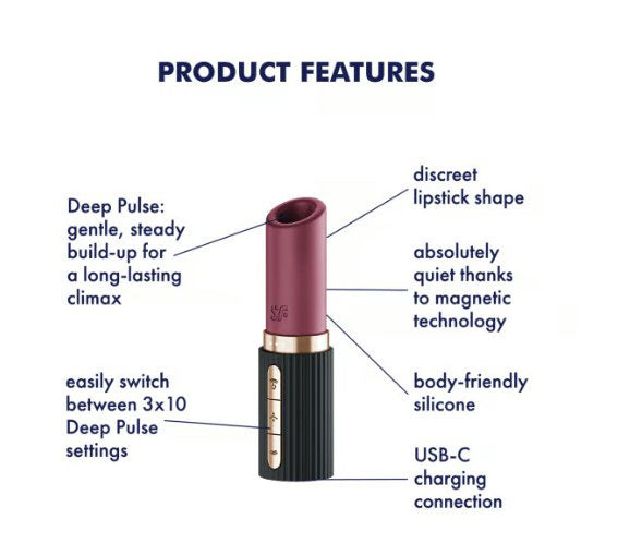 Satisfyer Deep Kiss Air Pulse Vibrator – Burgundy – Waterproof