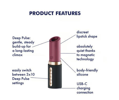 Satisfyer Deep Kiss Air Pulse Vibrator – Burgundy – Waterproof