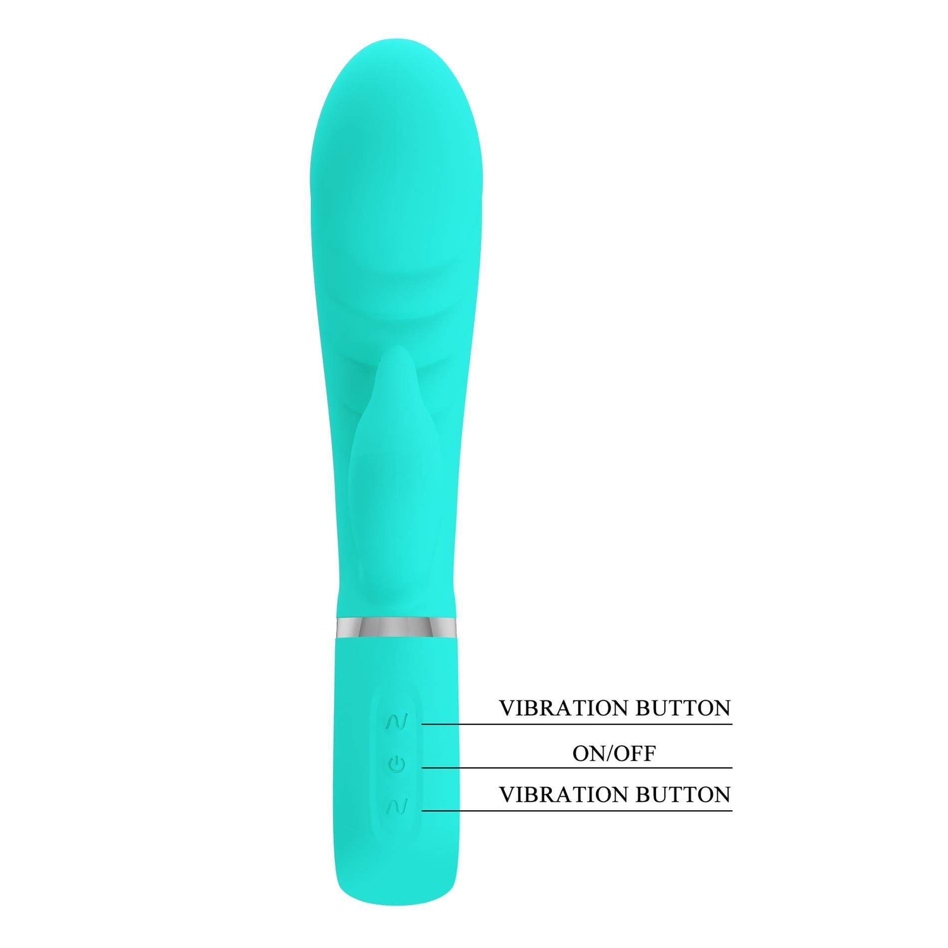 Pretty Love Soft Rabbit Vibrator – G-Spot and Clitoral Stimulation – Teal