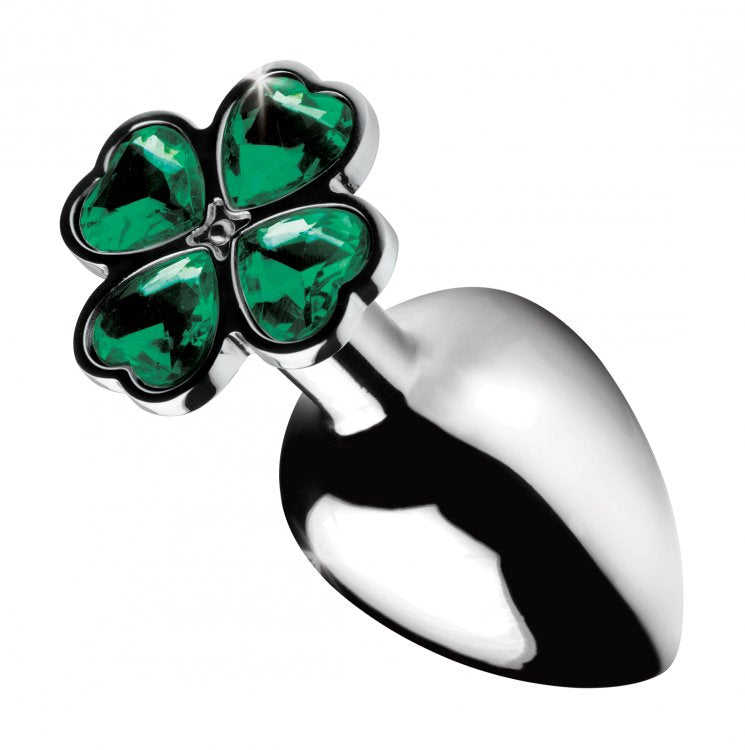 Lucky Clover Gem Anal Plug - Small - Nickel-Free Aluminum Alloy - Multi Color