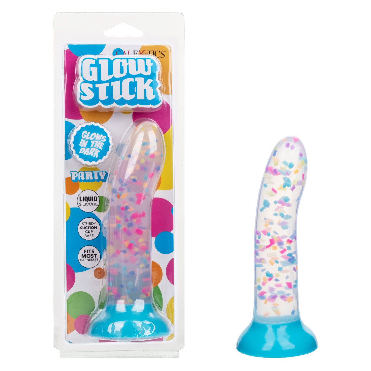 CalExotics Glow Stick Party Waterproof Pleasure Product with Suction Cup – Multi Color