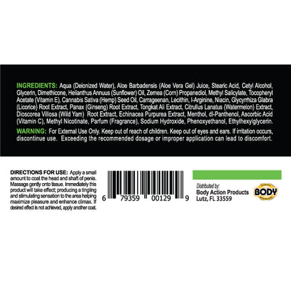 Body Action Hempleasure for Men Sample Packet – Infused with Hemp Seed Oil