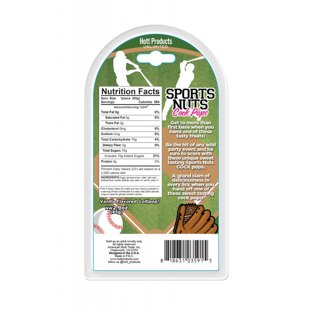 Sports Nuts Cock Pops Baseballs Lollipops – Vanilla Flavor