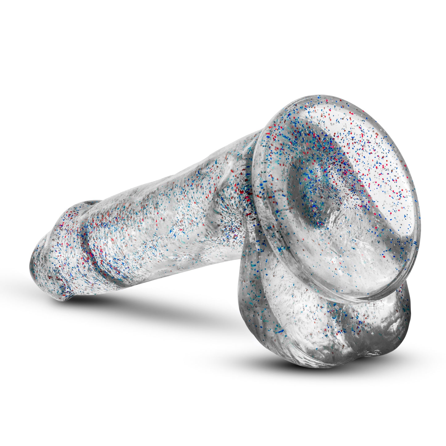 Blush Naturally Yours 6 Inch Glitter Dong - Flexible Suction Cup Toy - Sparkling Clear