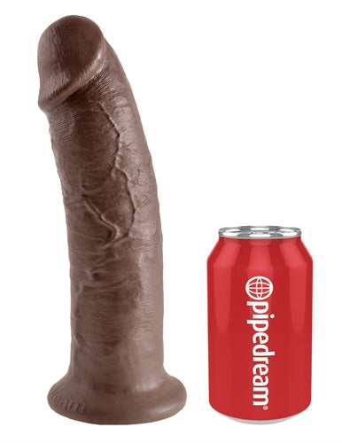 King Cock 10-Inch Dildo – Realistic Brown with Suction Cup and Harness Compatibility