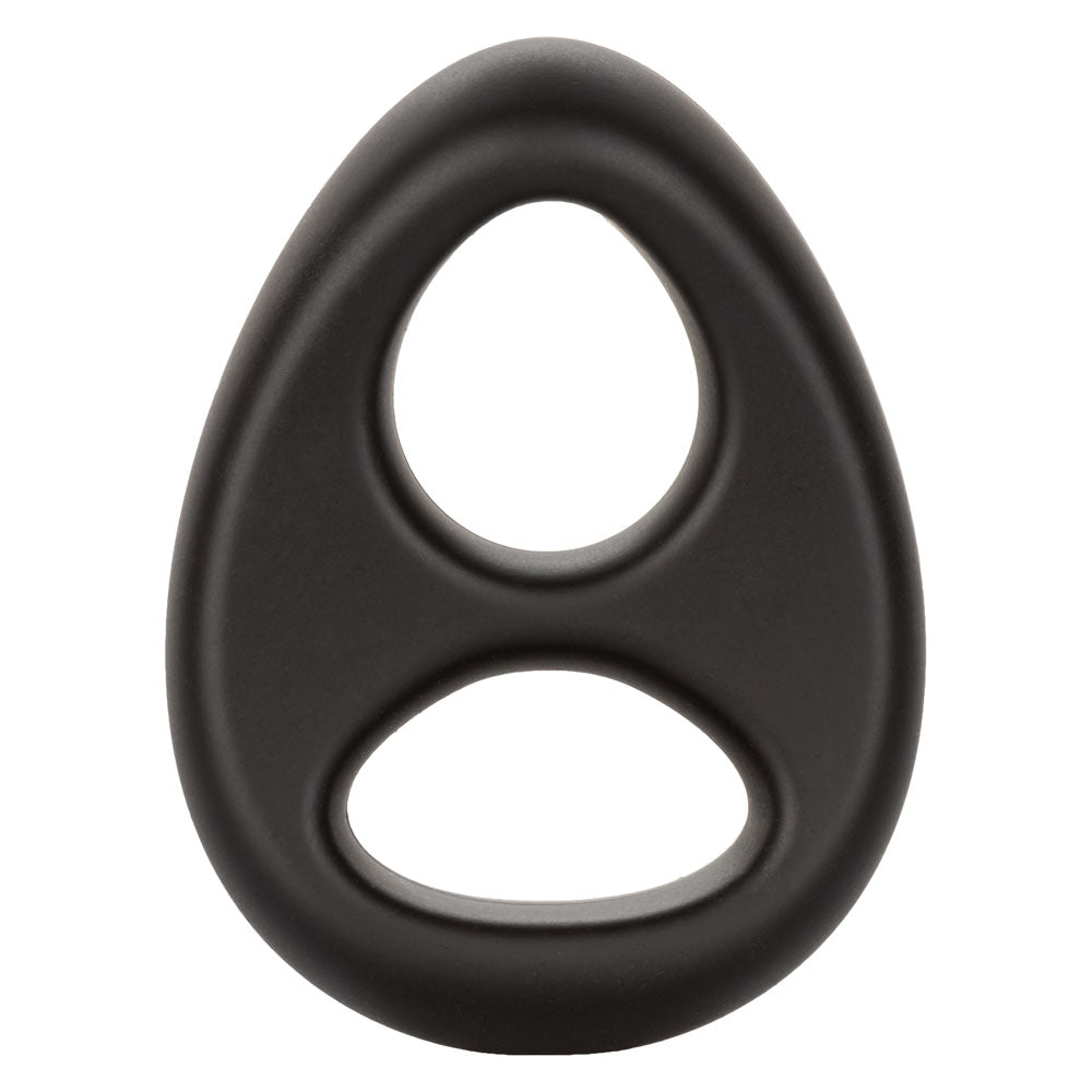 CalExotics Ultra-Soft Dual Ring – Black – Erection Support and Stamina Enhancer