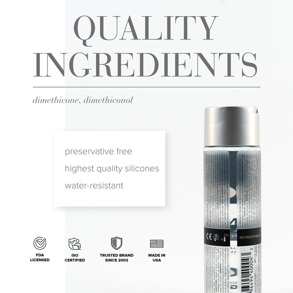 JO Premium Original Silicone-Based Lubricant 8 oz – Clear, Long-Lasting Glide