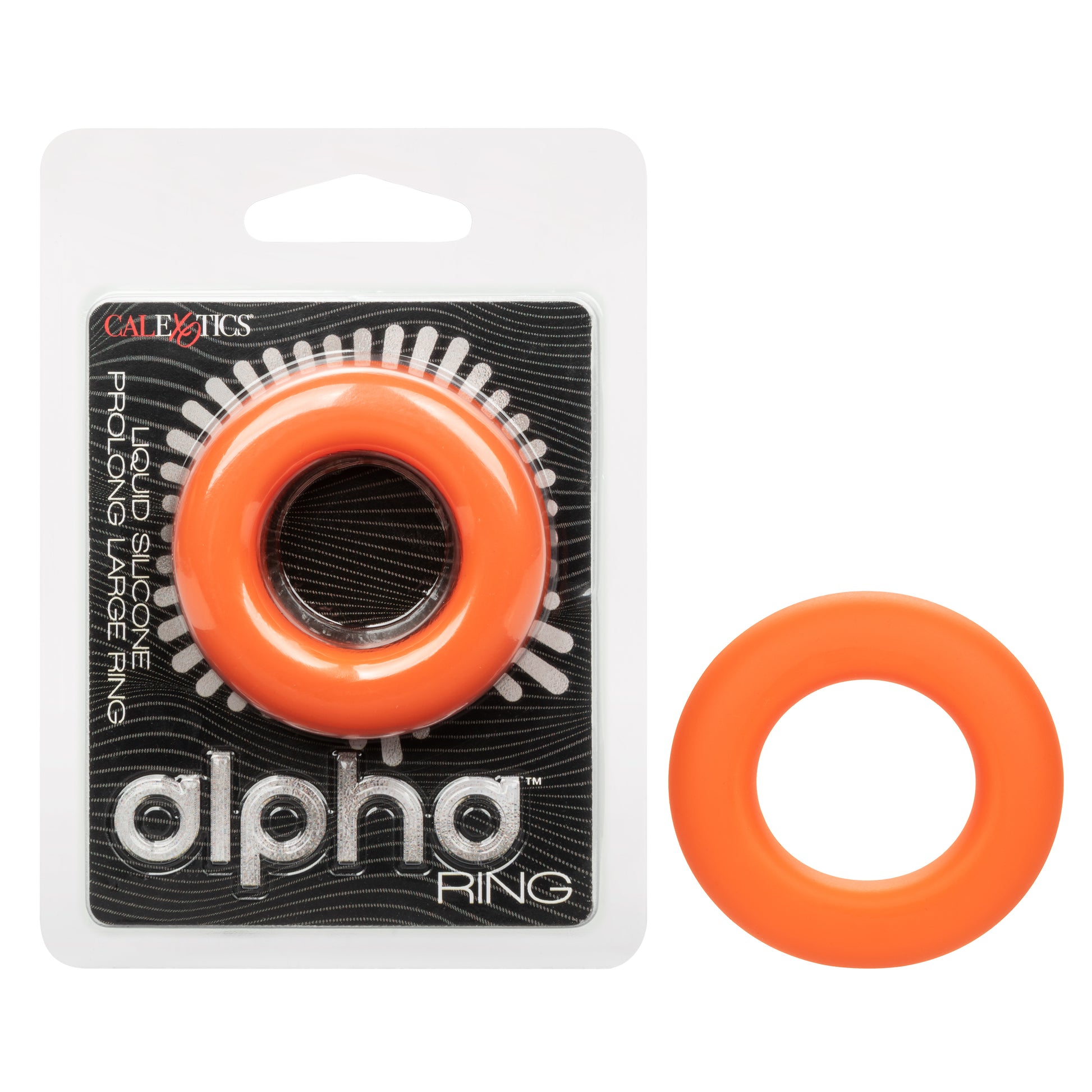 CalExotics Alpha Liquid Silicone Prolong Large Ring – Orange – Waterproof