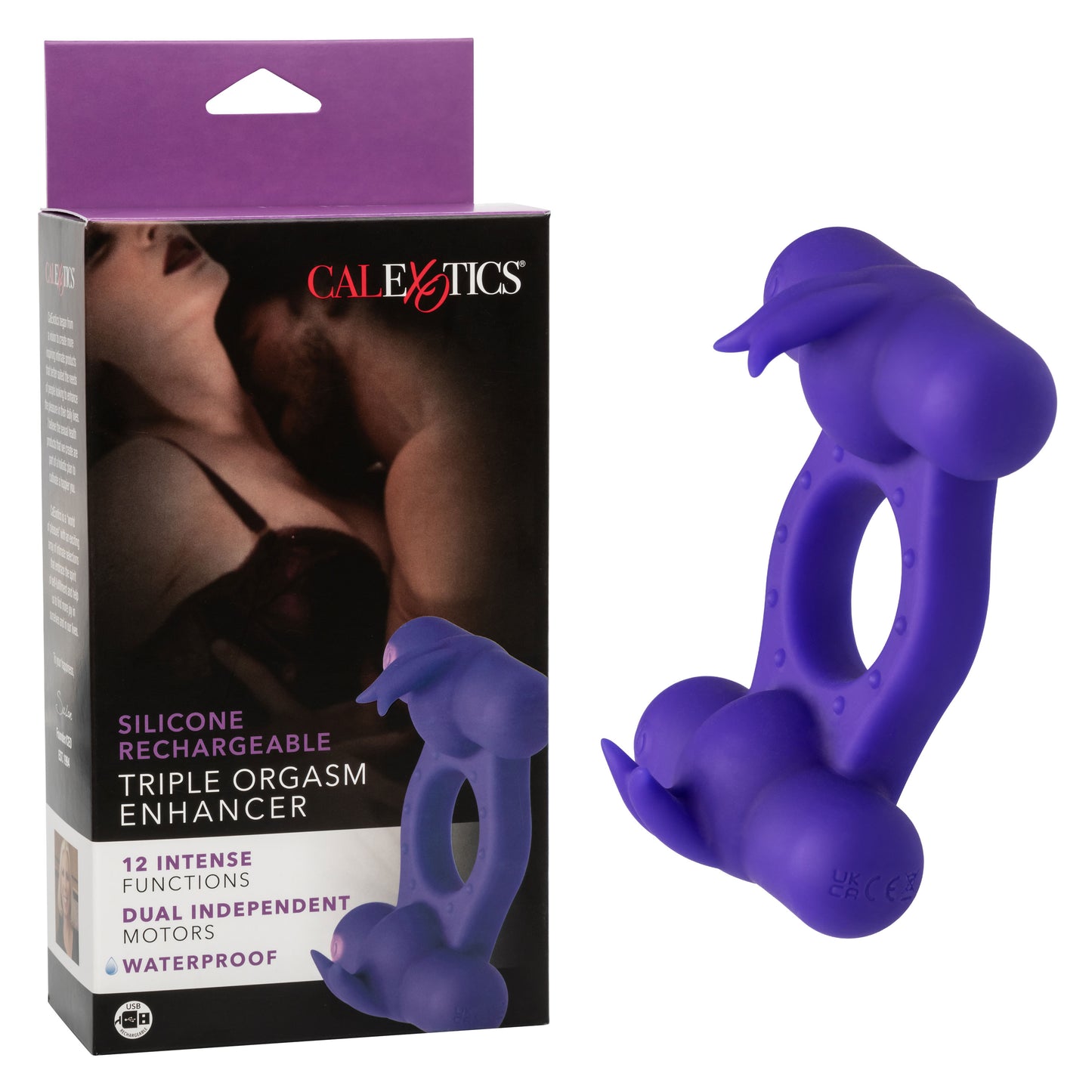 CalExotics Silicone Rechargeable Triple Orgasm Enhancer - Purple