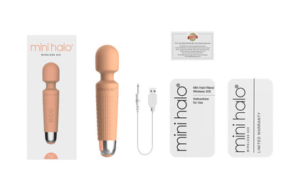 Viben Mini Halo Peach Fuzz Wand Massager – Rechargeable, 20 Vibration Patterns, Water Resistant