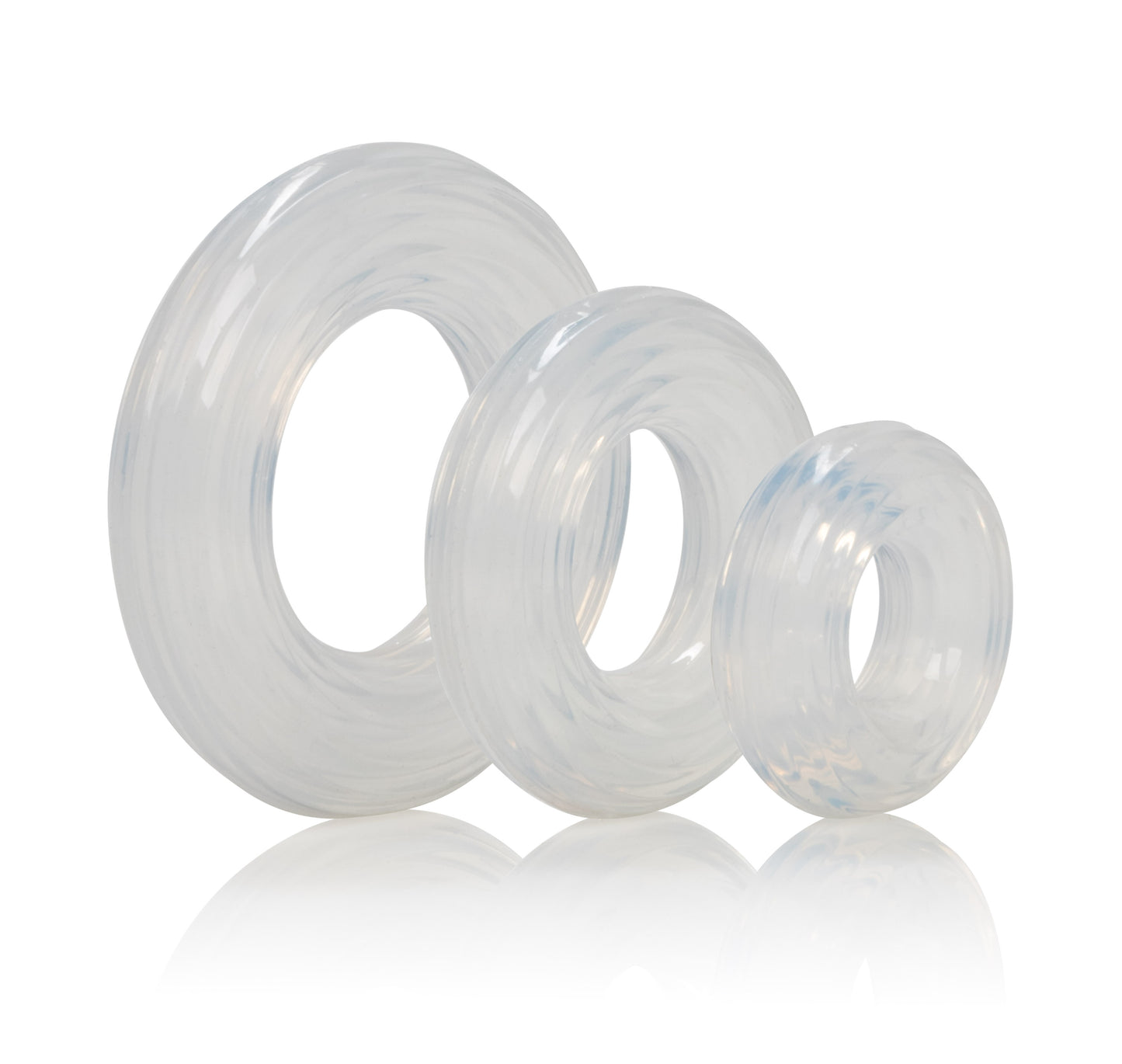 CalExotics Premium Silicone Ring Set – Clear – Ultra-Stretchy and Durable