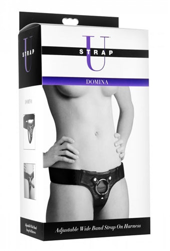 Strap U Domina Adjustable Wide Band Strap-On Harness – Black