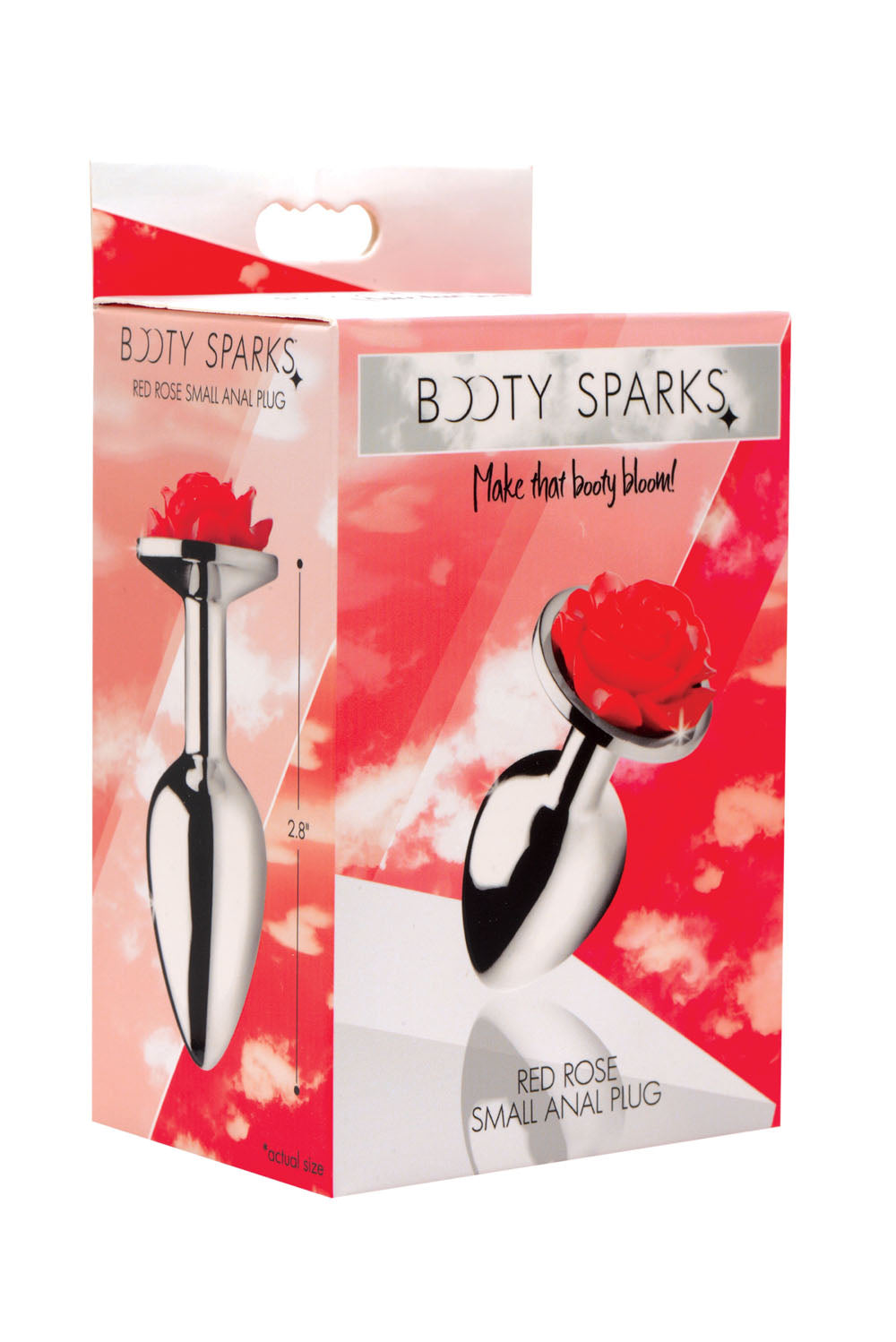 XR Brands Red Rose Anal Plug – Medium – Nickel-Free Aluminum – Red