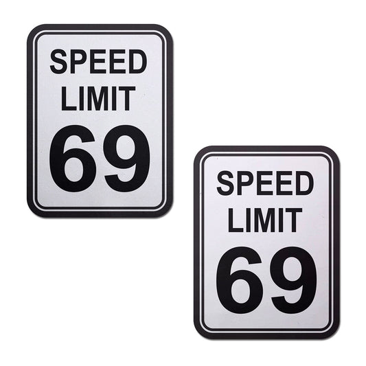 Pastease Speed Limit 69 Nipple Pasties – Gray
