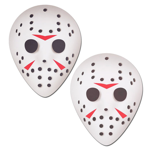 Pastease Halloween Jason Hockey Mask Nipple Pasties – White