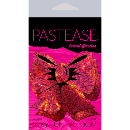 Pastease Holographic Red Bow Pasties – Waterproof and Hypoallergenic Nipple Covers