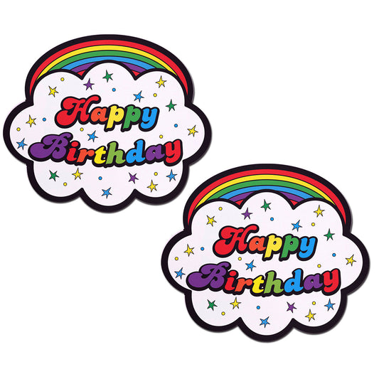 Pastease Happy Birthday Cloud Rainbow Nipple Pasties – Rainbow
