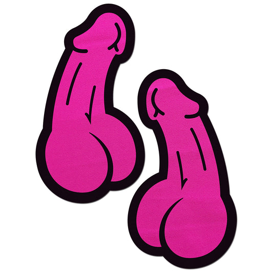 Pastease Neon Pink Dick Nipple Pasties – Waterproof Adhesive for Secure Fit