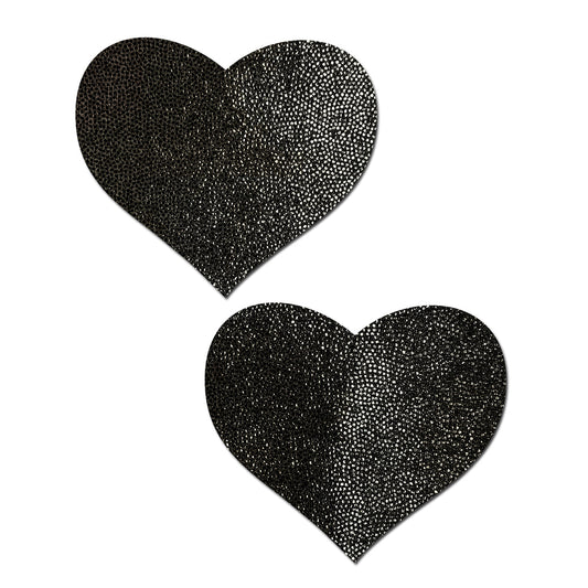 Pastease Everyday Reusable Heart Pasties – Black – Waterproof Adhesive
