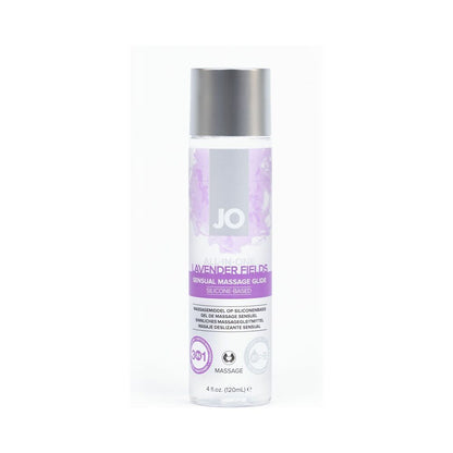 JO All-In-One Sensual Massage Glide Lavender 4 oz – Silicone-Based Massage Glide