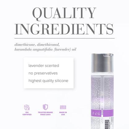 JO All-In-One Sensual Massage Glide Lavender 4 oz – Silicone-Based Massage Glide