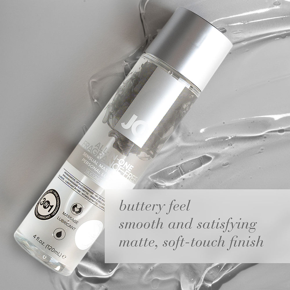 System JO All-In-One Sensual Massage Glide - Silicone-Based Massage Formula - 4 oz - Clear