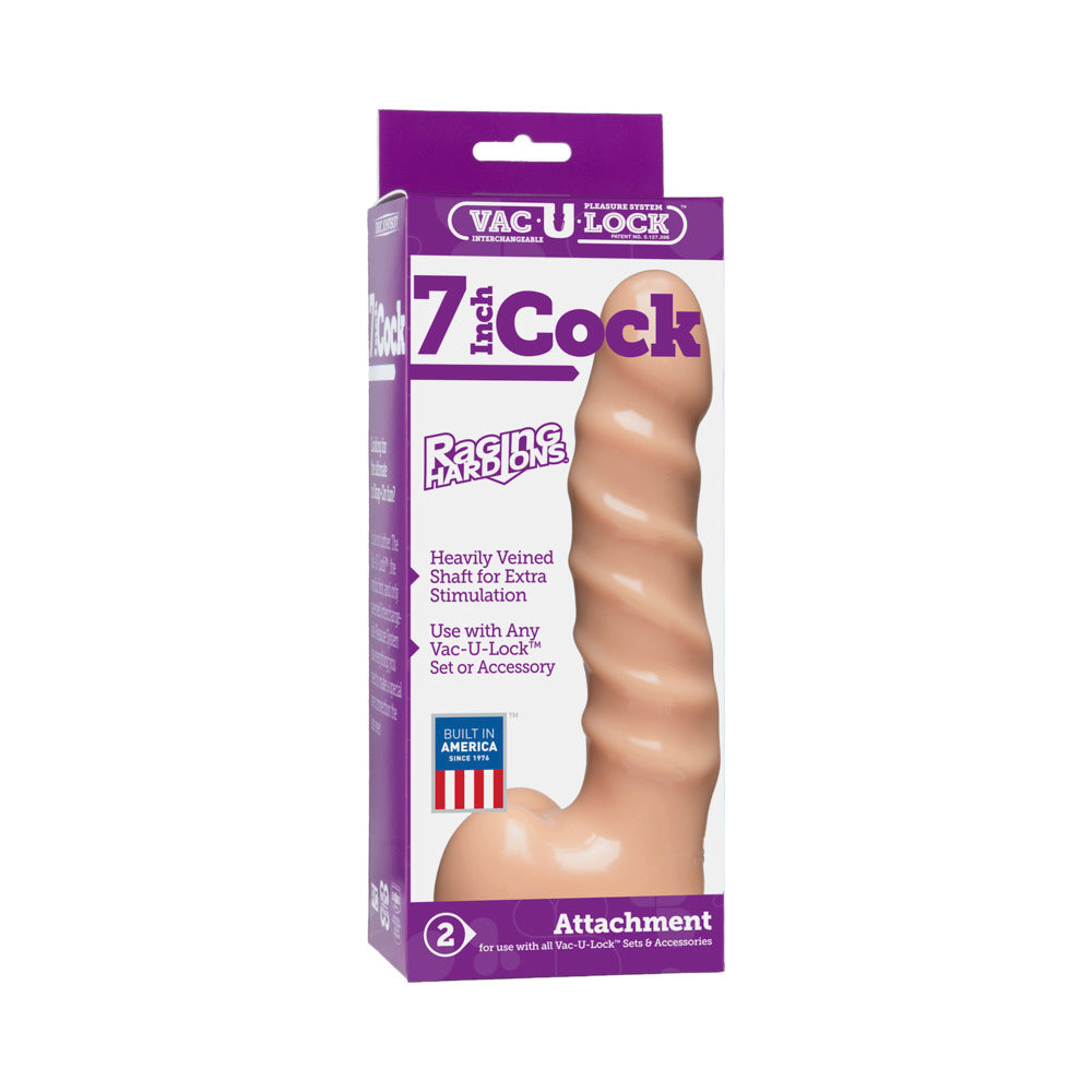 Doc Johnson Vac-U-Lock 7 Inch Raging Hard-On Dong - Vanilla