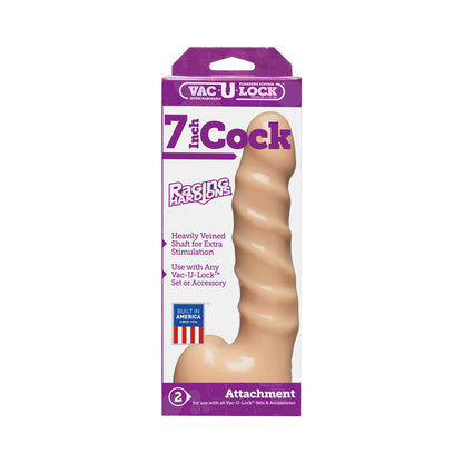 Doc Johnson Vac-U-Lock 7 Inch Raging Hard-On Dong - Vanilla
