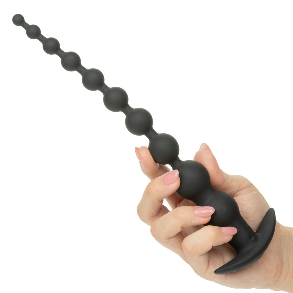 CalExotics Rechargeable X-10 Power Beads – Black – Anal Beads with 10 Vibration Speeds