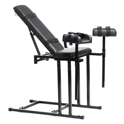 XR Brands Extreme Obedience Chair – Adjustable Bondage Chair – Black