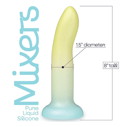 Icon Brands Mixers Lime Rickey 8" Dildo – Yellow Mint Blue with Suction Cup