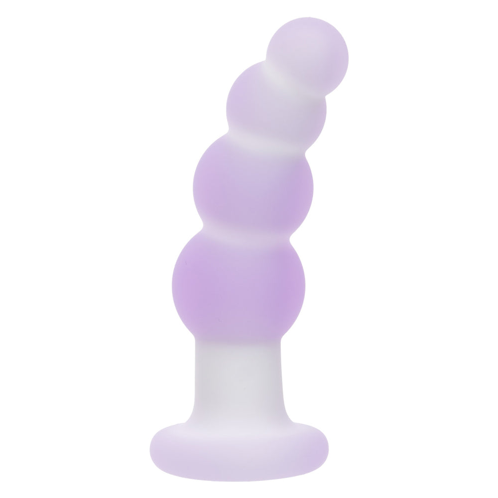 CalExotics Lavender Haze Beaded Curved Probe Vibrator, Dual-Layer Liquid Silicone, Rechargeable, Waterproof IPX7 – Purple