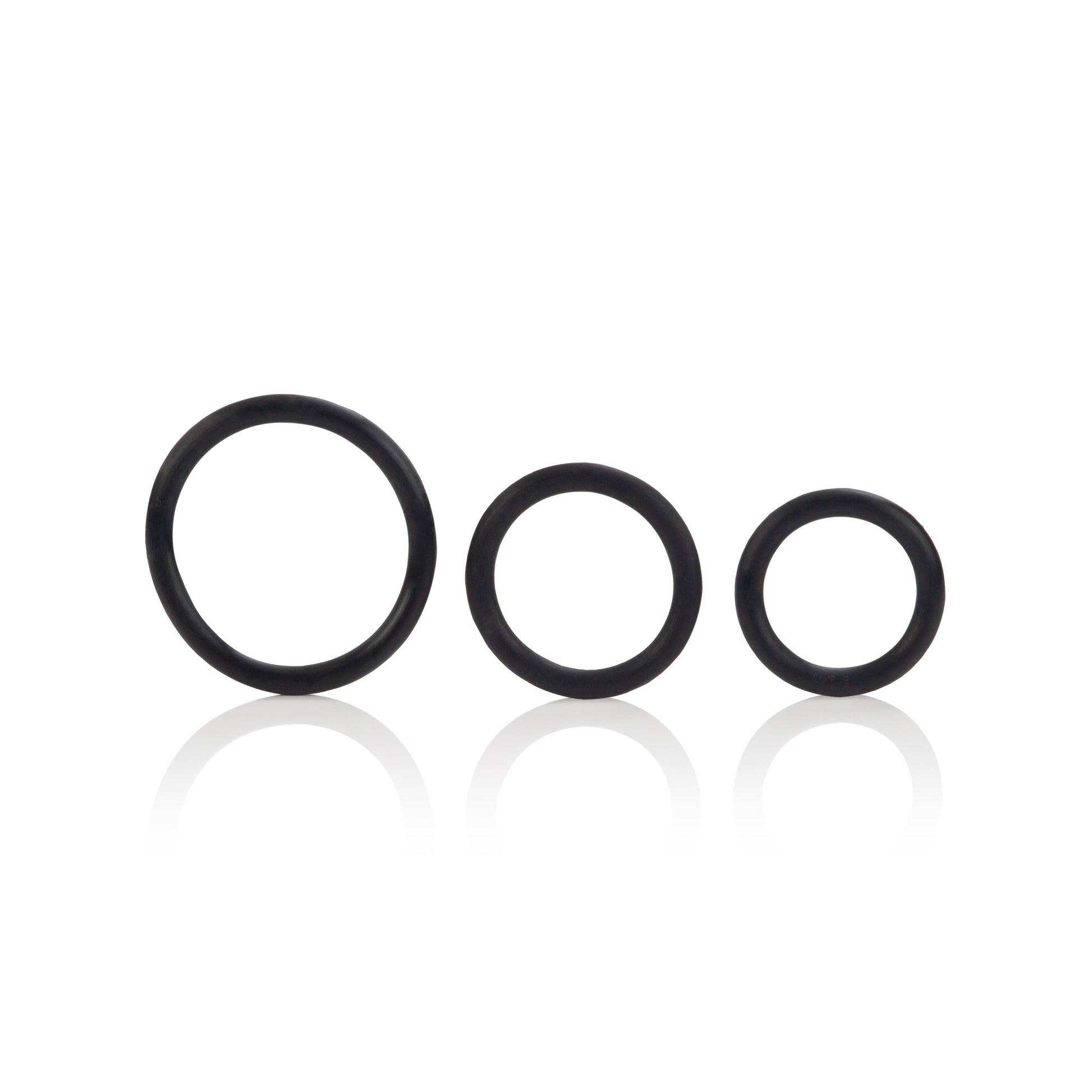 CalExotics Rubber Ring 3 Piece Set - Black Adornment Rings