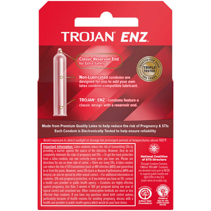 Trojan Enz Non-Lubricated Condoms - 3 Pack