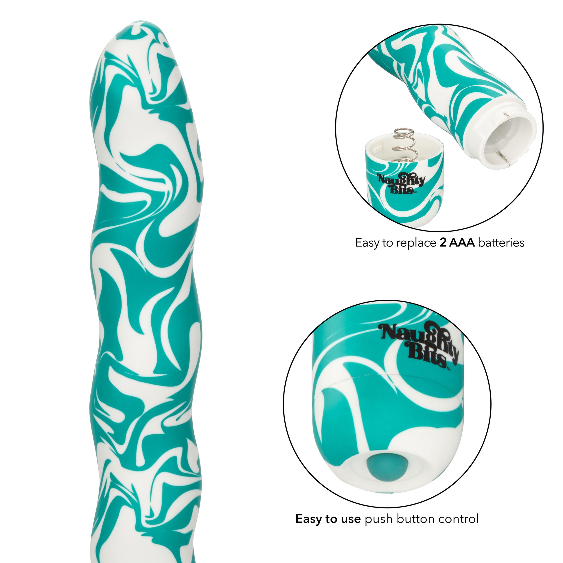 CalExotics Naughty Bits Squiggle Dick Personal Vibrator – Multi-Function Waterproof Design