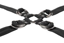 Sportsheets Velvet Noir Adjustable Hog Tie and Cuff Set - Black