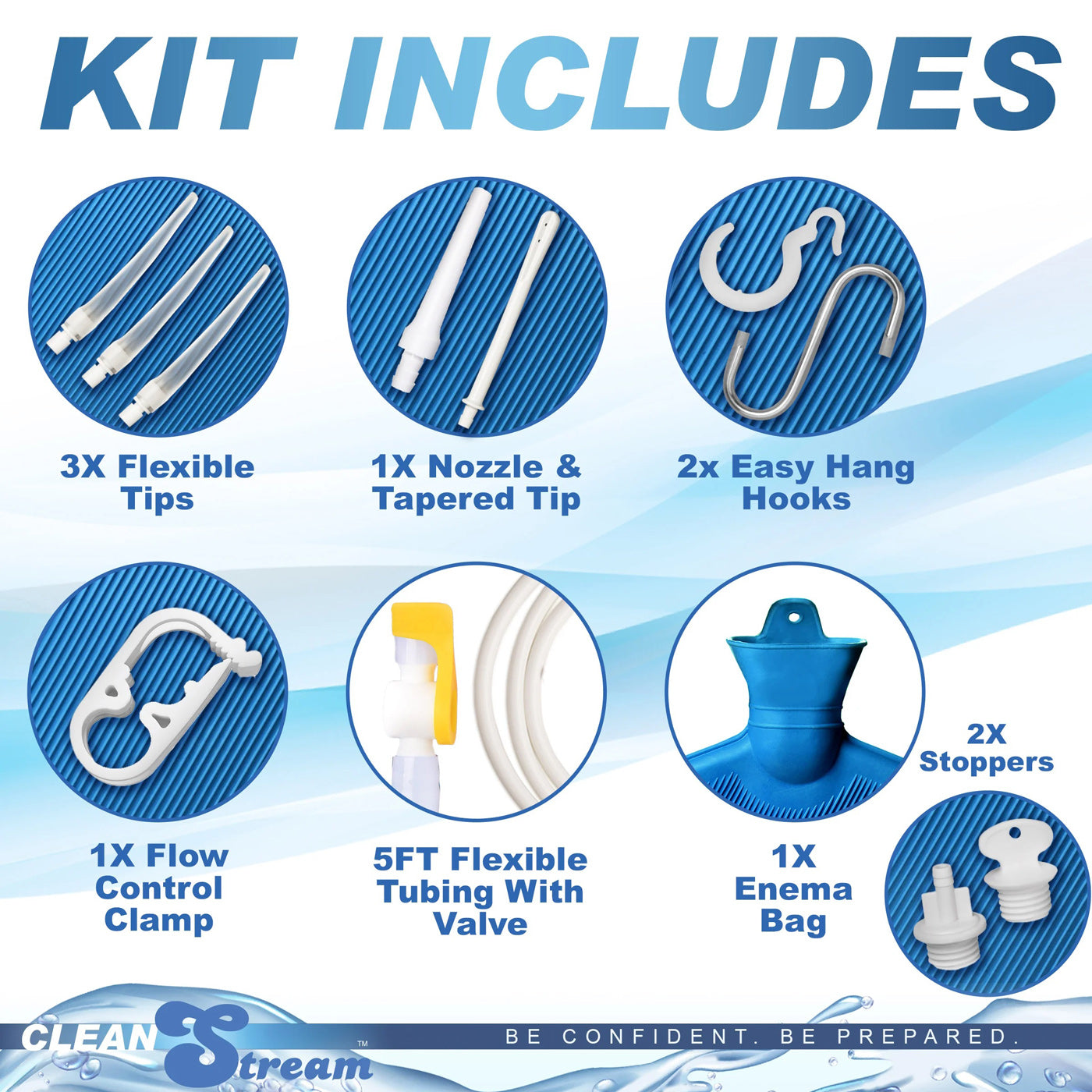 XR Brands Deluxe Shower Enema Kit – 1.85L Capacity – Blue