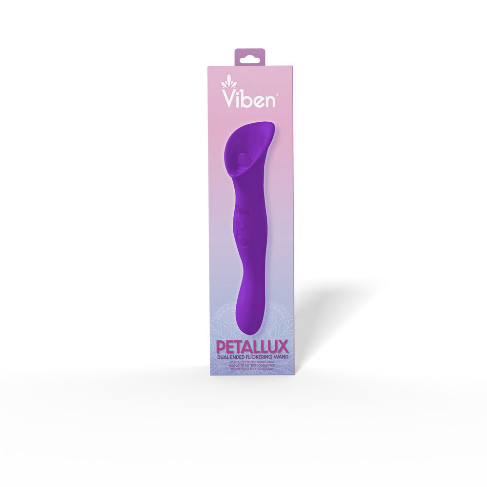 Petallux Clitoral Stimulator - Dual-Ended Waterproof Silicone Vibrator - Purple