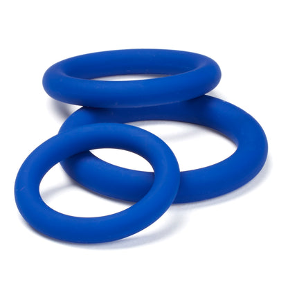 Cloud 9 Pro Sensual Silicone Cock Ring Set – Blue – 3 Sizes