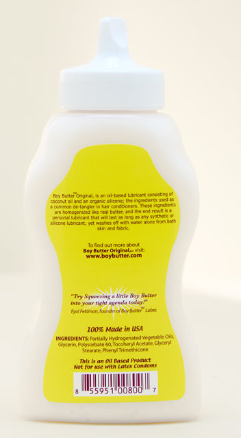 Boy Butter Original Coconut Oil-Based Personal Lubricant 9 Oz Squeeze